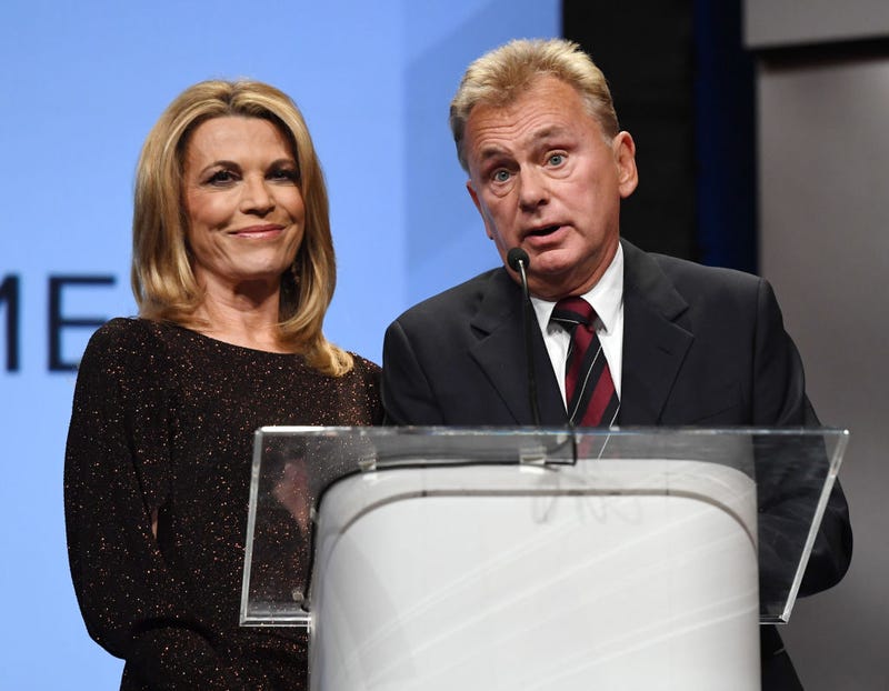 "Wheel of Fortune" hostess Vanna White (L) and host Pat Sajak