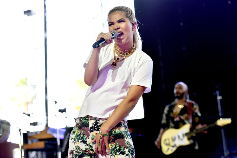 Singer Hayley Kiyoko performs on the Gobi stage during week 1, day 3 of the Coachella Valley Music and Arts Festival on April 15, 2018 in Indio, California.