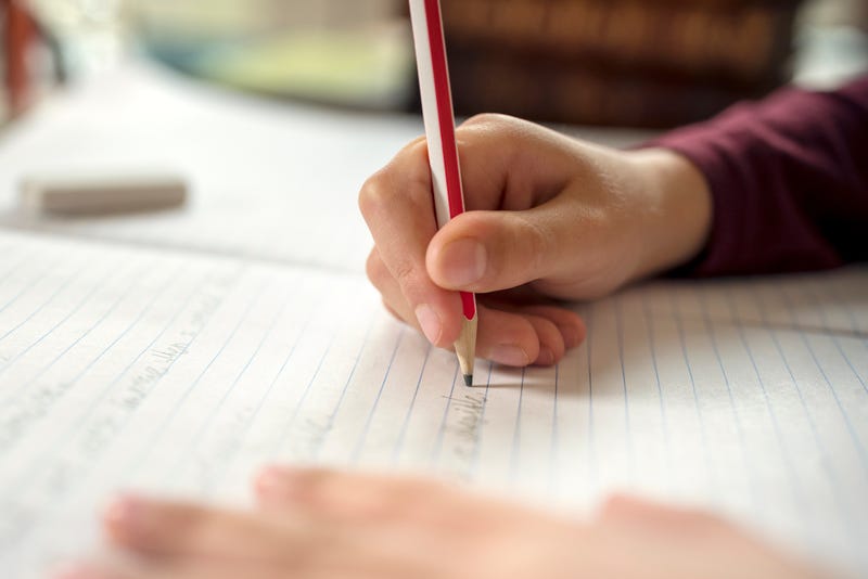 Student doing school work