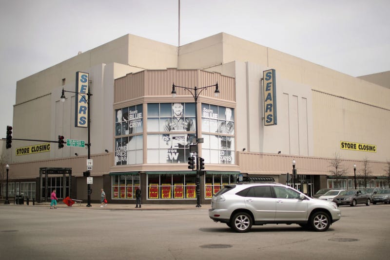 Signs advertise the closing of a Sears store on May 3, 2018 in Chicago, Illinois. The store, which opened in 1938, is the city's last remaining Sears store. Sears opened its first retail store in Chicago in 1925.