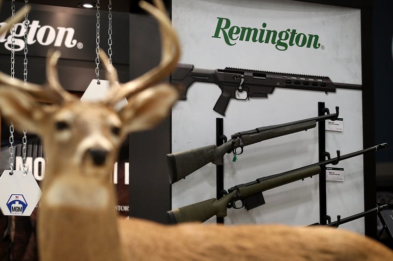 Remington rifles are displayed during the NRA Annual Meeting & Exhibits at the Kay Bailey Hutchison Convention Center on May 5, 2018 in Dallas, Texas