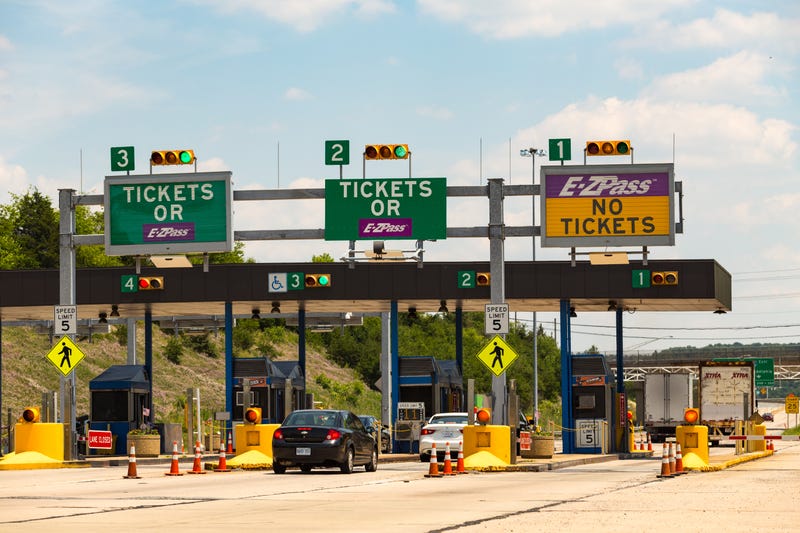 A toll plaza on the Pennsylvania Turnpike.