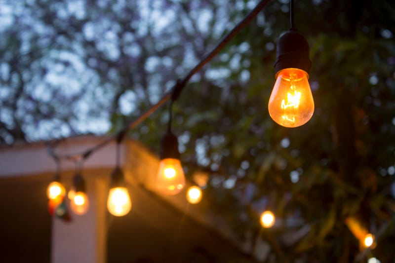 patio lights up close