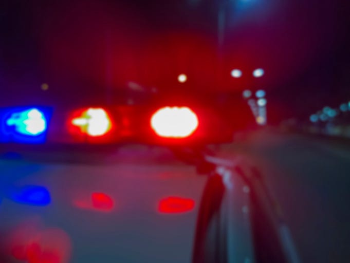 crash scene at night - stock image
