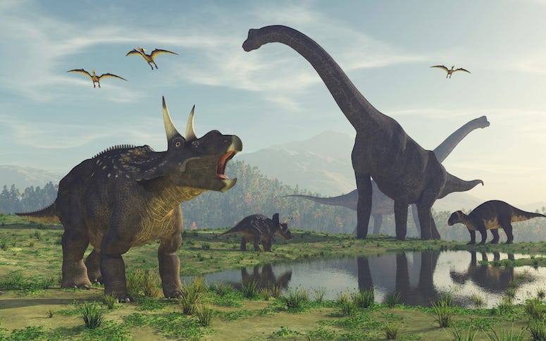 3D rendering of dinosaurs