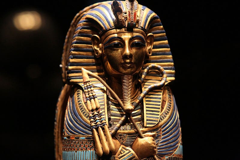 A coffinette for the viscera of King Tutankhamun is displayed at the "Tutankhamun and the Golden Age of the Pharaohs" exhibition at the de Young Museum on Feb. 18, 2010, in San Francisco, California.