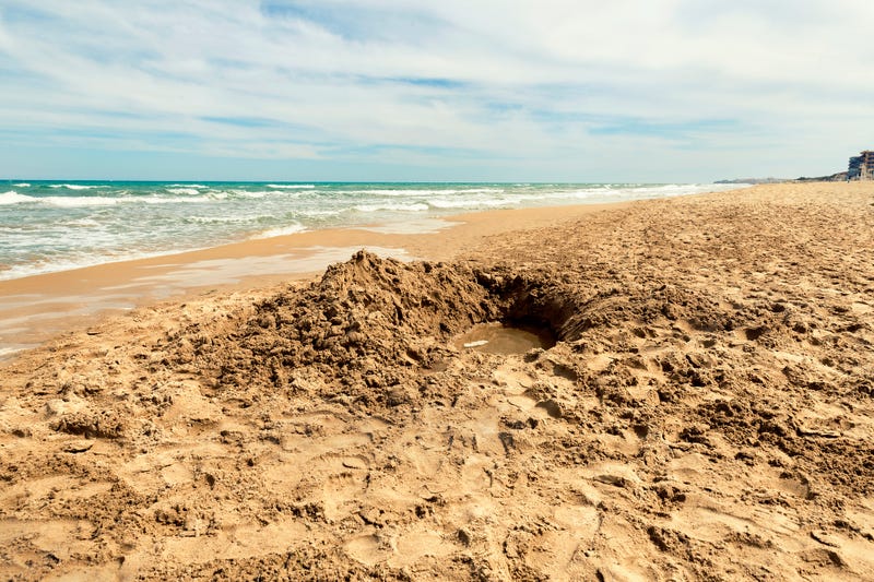 Hole on a beach.