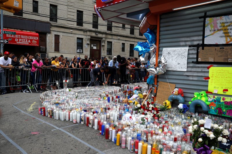People visit murder site to mourn the death of Lesandro Guzman-Feliz in Bronx in New York, United States on June 27, 2018.