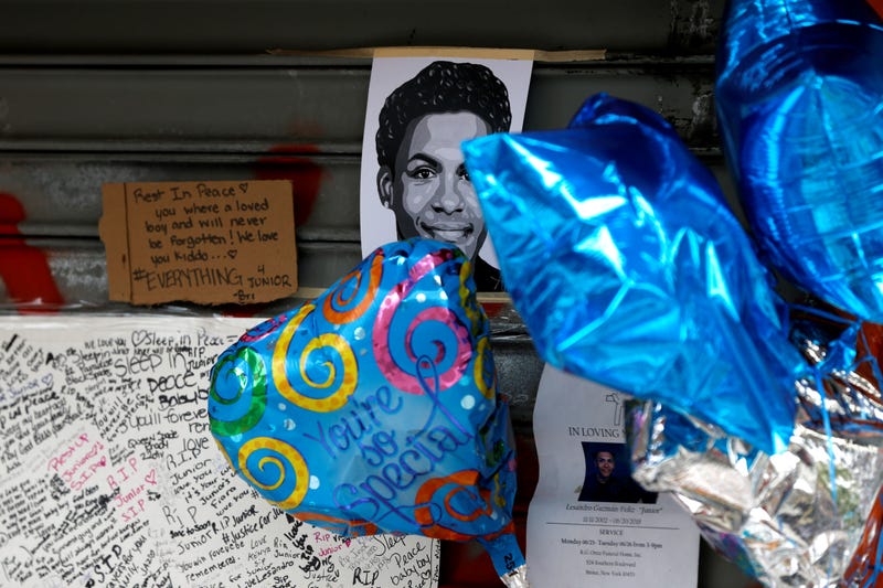 People visit murder site to mourn the death of Lesandro Guzman-Feliz in Bronx in New York, United States on June 27, 2018.
