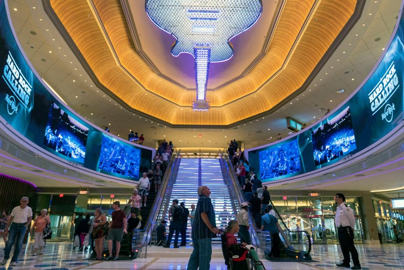 A general view inside the Hard Rock Hotel and Casino in Atlantic City, New Jersey.
