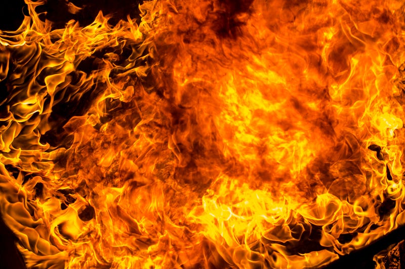 fire close-up on a black background