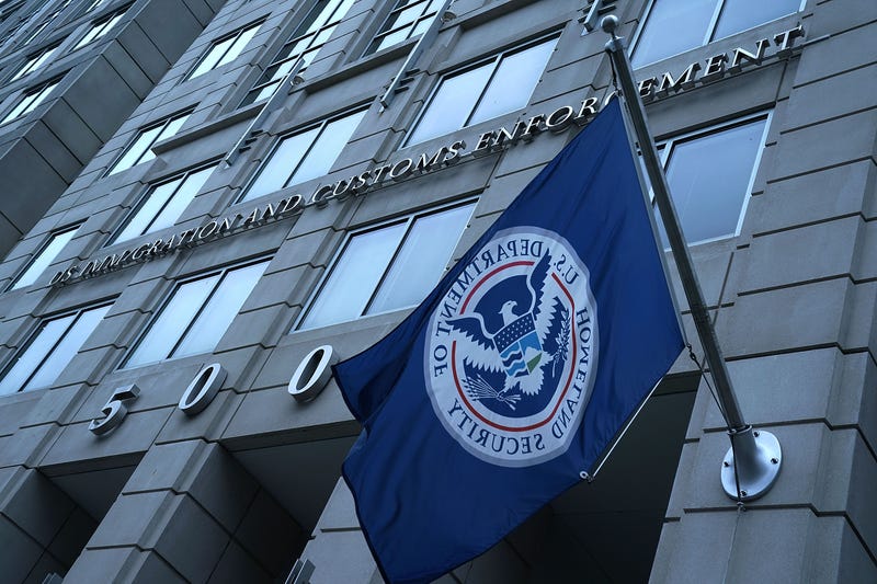 An exterior view of U.S. Immigration and Customs Enforcement (ICE) agency headquarters in Washington, DC. 