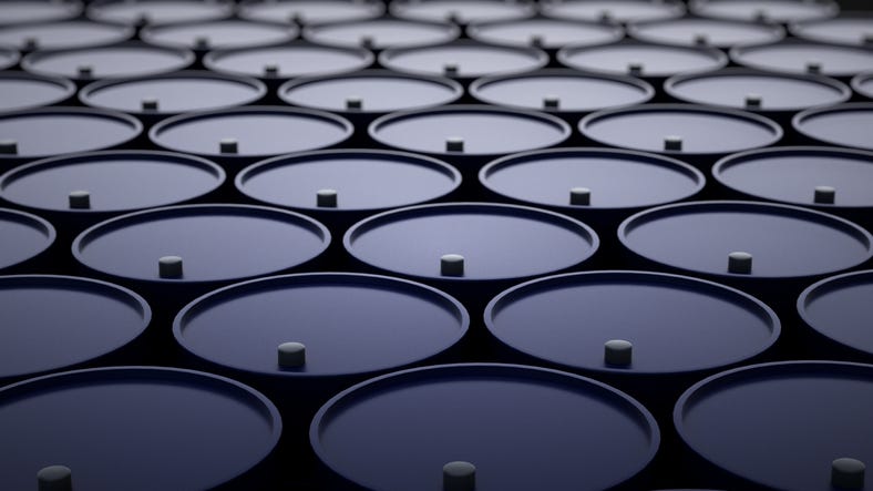 Oil barrels.