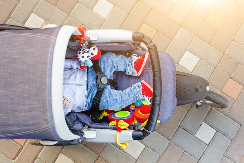 Baby in a stroller. 