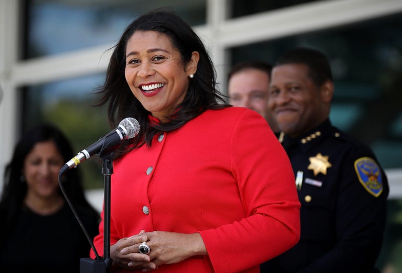 San Francisco mayor London Breed speaks to reporters after meeting with first responders during an emergency preparedness meeting on July 12, 2018 in San Francisco, California.