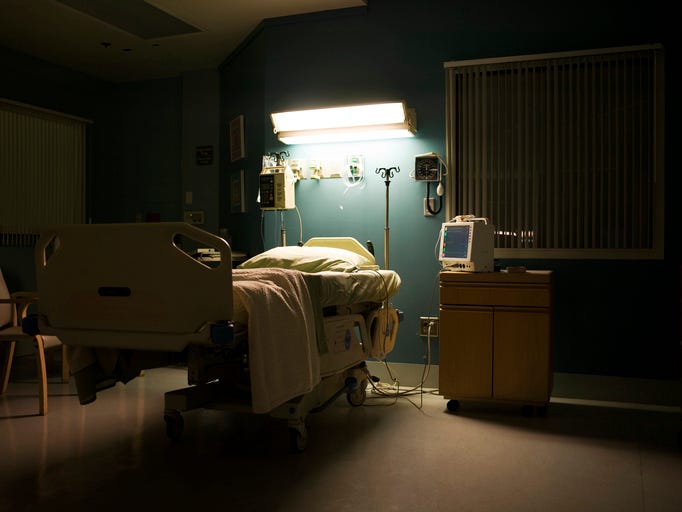 Hospital bed.
