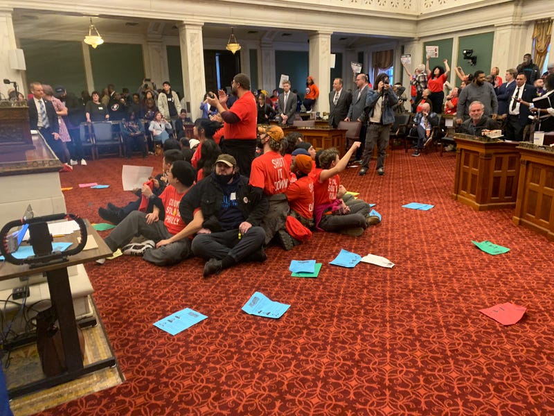 Protesters interrupt City Council’s scheduled vote on 76ers arena