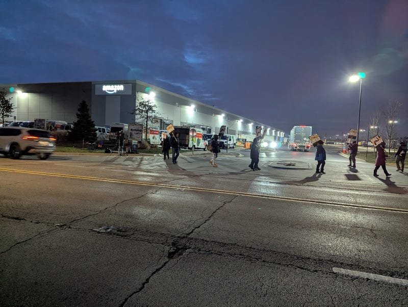 Amazon workers walk the picket line 