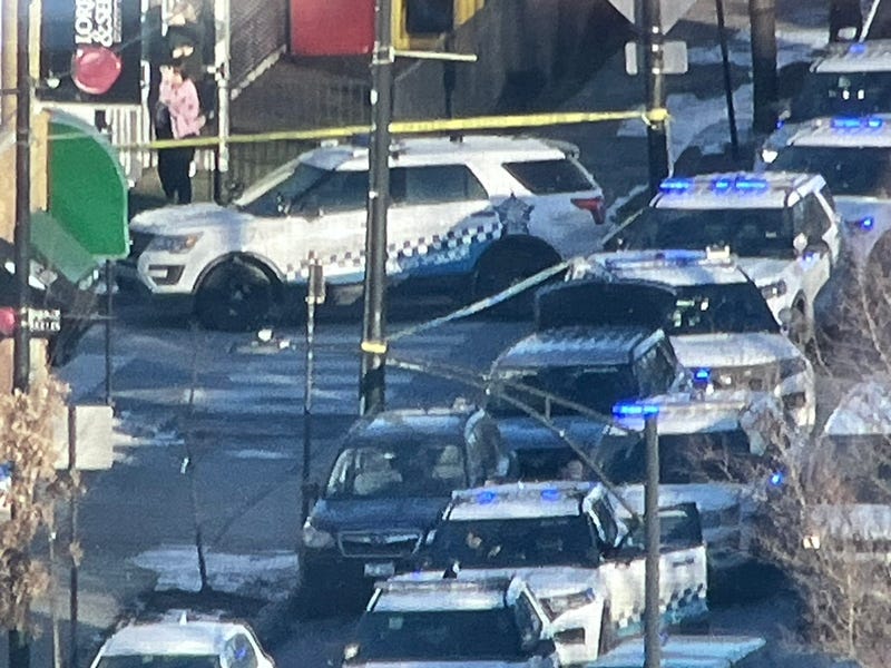 aerial shot of police activity in Mount Greenwood