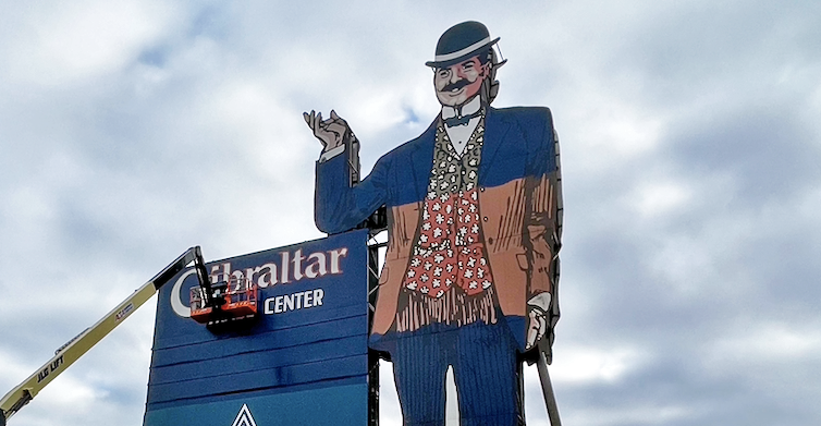The Gibraltar Man sign gets an upgrade