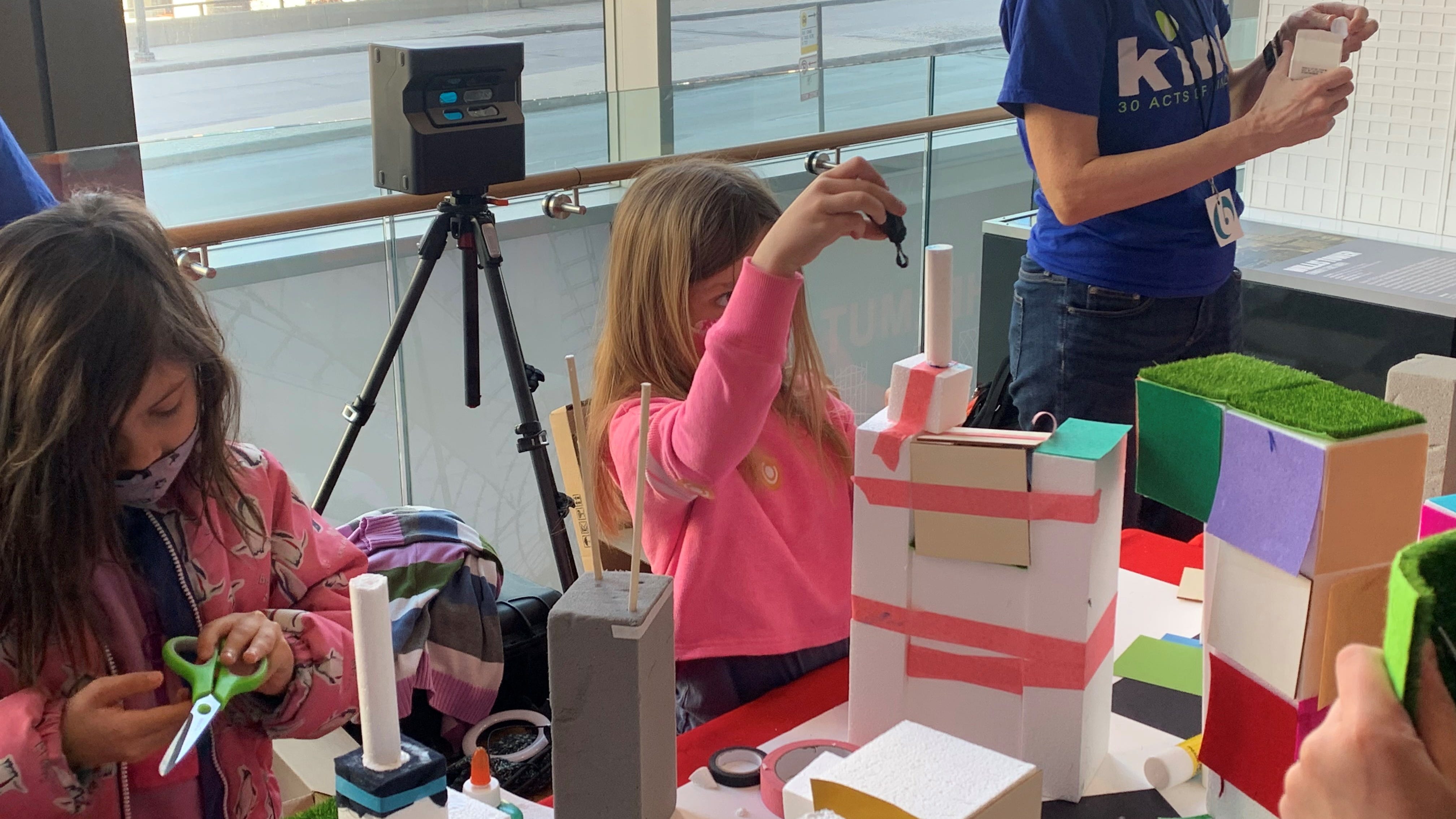 300 students construct skyscrapers from recycled materials for Girls Build! event at Chicago Architecture Center