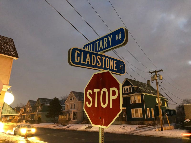 Intersection of Military Road and Gladstone Street