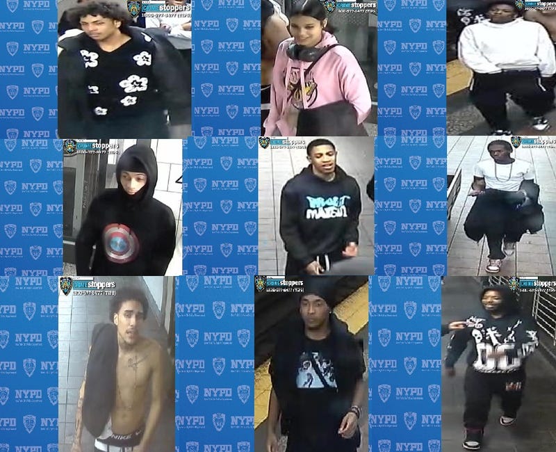 Police are searching for nine people after a man was violently robbed at a Chinatown subway station on March 12