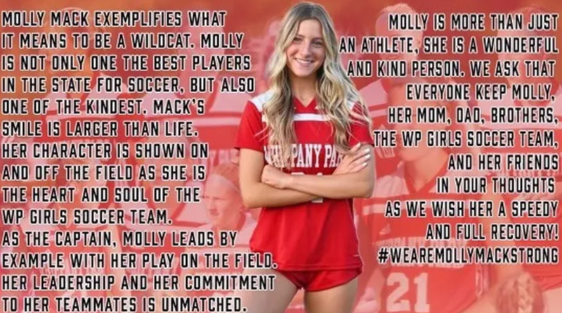 Molly Mack, 18, was seriously injured in an SUV crash last week and is receiving support from her school community amid her recovery.