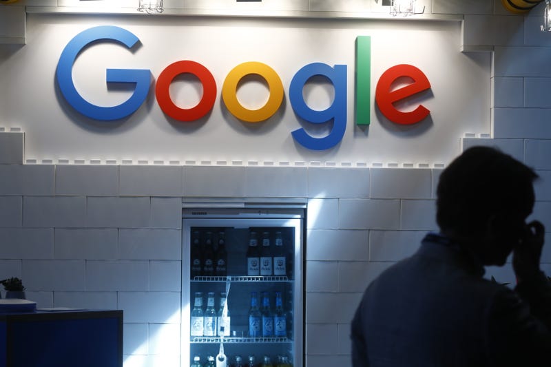 The Google logo stands on display at the 2018 NOAH conference on June 6, 2018 in Berlin, Germany. 
