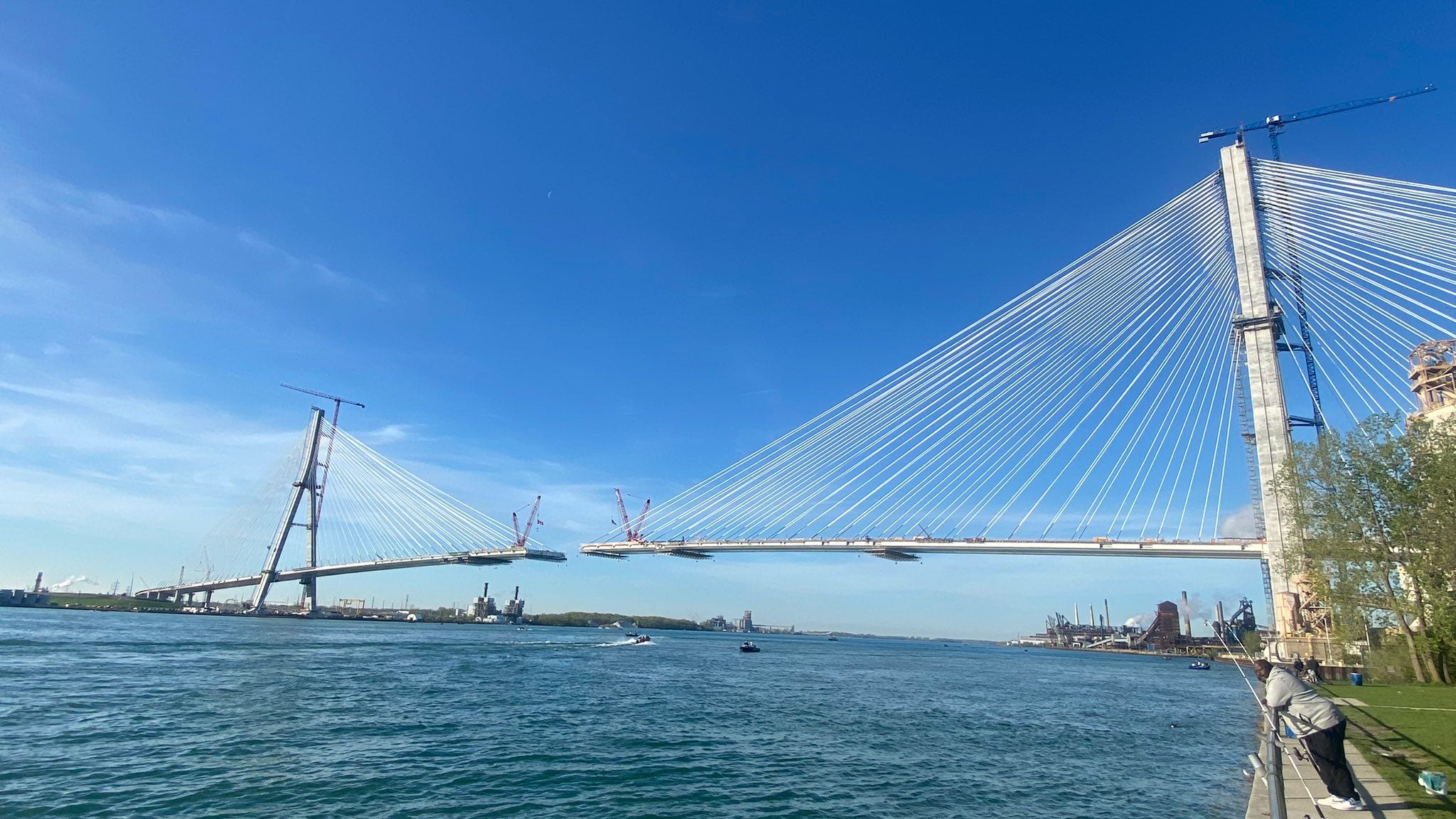 Two sides of Gordie Howe International Bridge about 200 feet away from being connected; Expected to happen in July