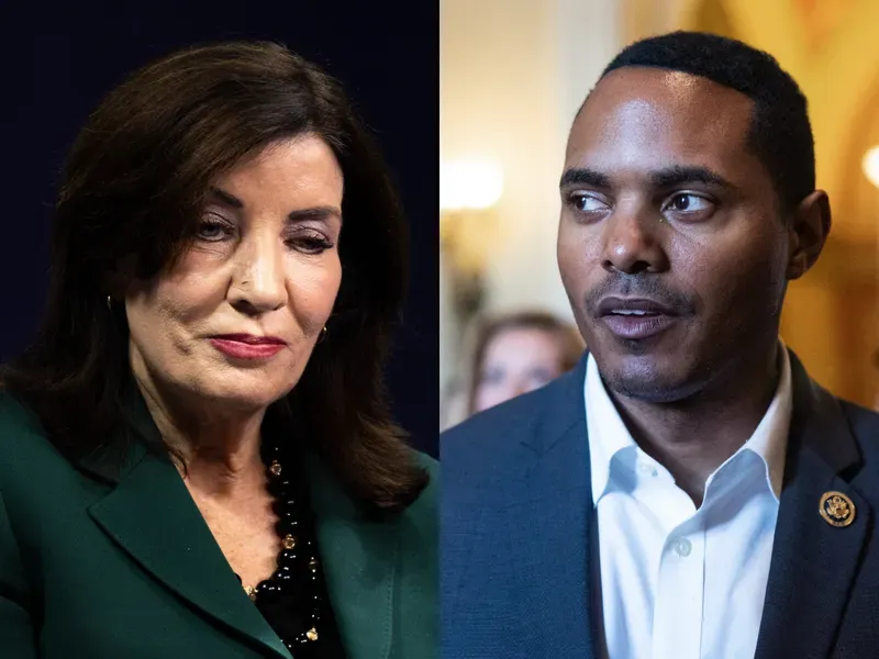 Congressman Ritchie Torres holds a conference calling on Gov. Kathy Hochul to close the loopholes in laws surrounding ghost gun manufacturing on Dec. 13, 2024. 