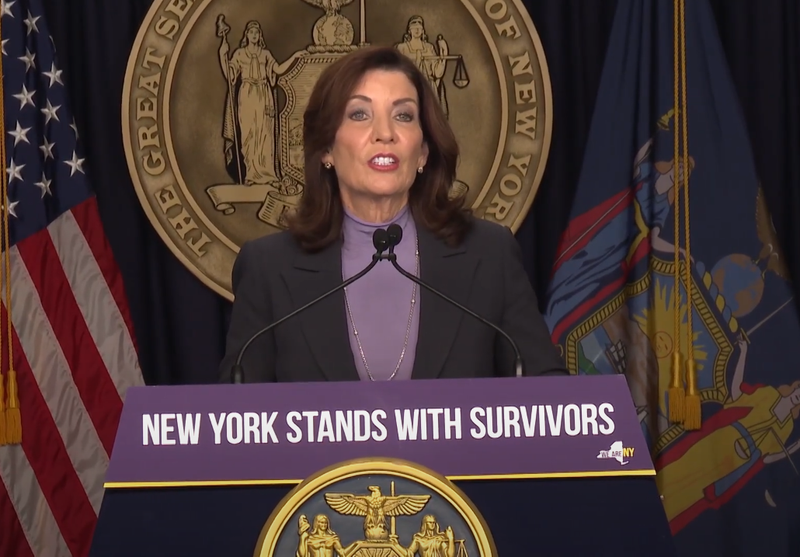 Hochul talked about security measures at a press conference Wednesday