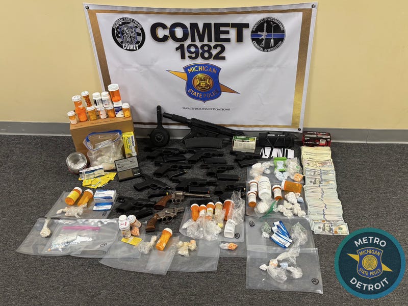 Detectives seized over 10,000 pills, which included fake fentanyl or methamphetamine pills), twelve firearms (five of which were reported as stolen, and $35,000.00 with intent to forfeit. 