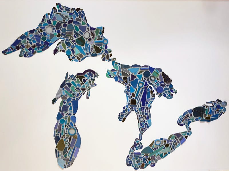 Mosaic of Michigan's great lakes