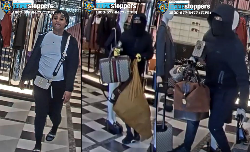Police are searching for three suspects—two men and a woman—in Monday afternoon's robbery at the Gucci store in the Meatpacking District