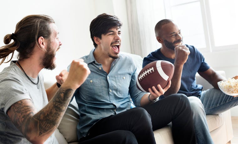 guys watching a football game