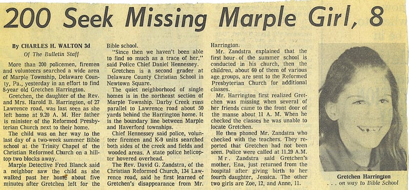 A newspaper clipping from 1975 about the case