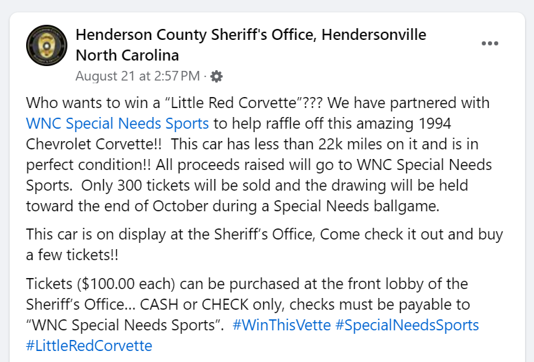 HCSO Facebook Page