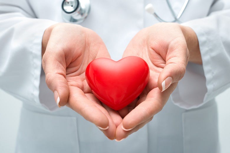 doctor holding a tiny heart