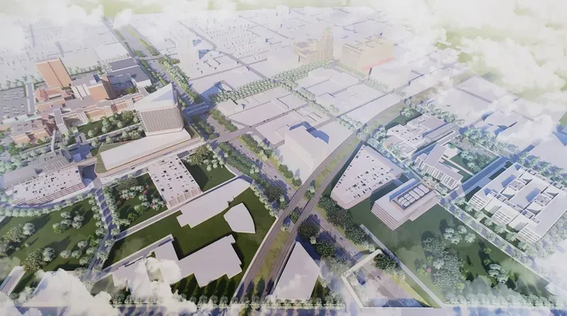Rendering of proposed HFHS development in New Center