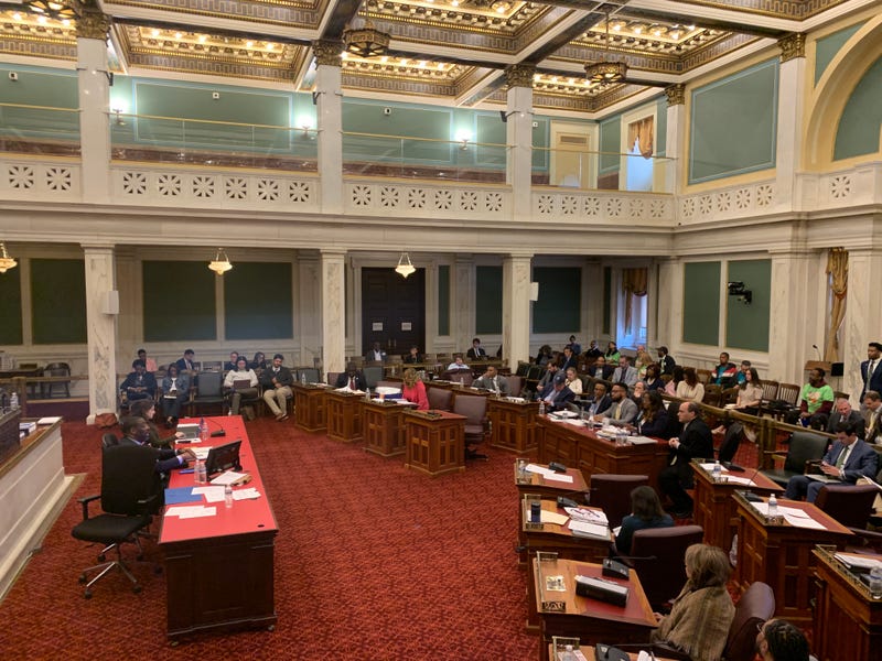Members from Mayor Cherelle Parker's staff testify in front of City Council's Committee of the Whole on Wednesday, April 23, 2025.
