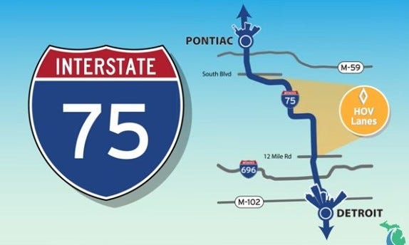 HOV lanes on I-75 map