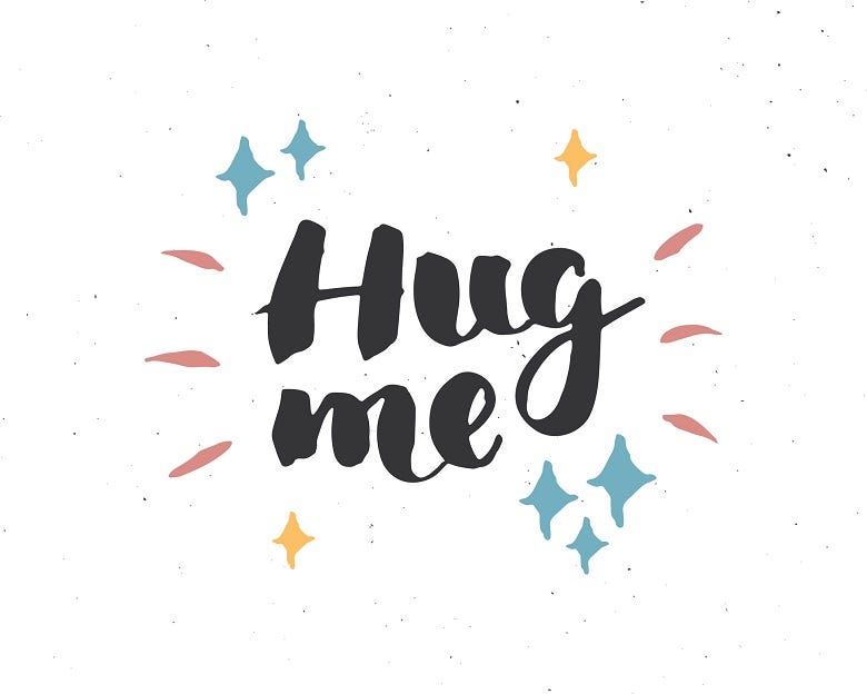 "Hug Me" graphic