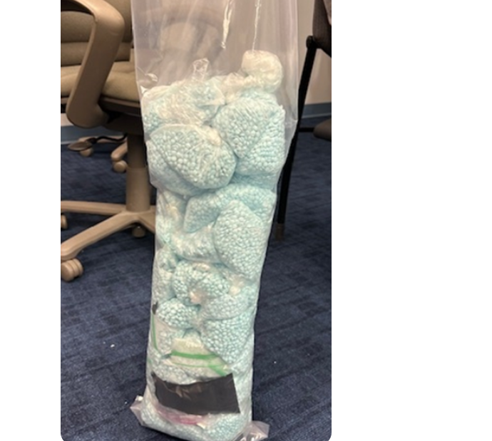 Some of the alleged counterfeit oxycodone pills containing fentanyl seized during this investigation.