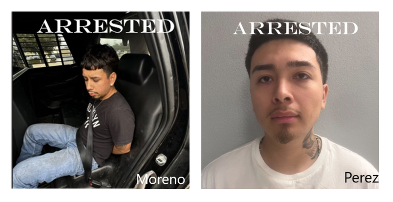 Police arrested Jasue Moreno and Juan Perez, both 21, in connection to a deadly road rage shooting.