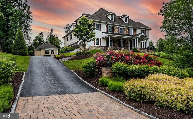 The view of Hamels' home from the bottom of the driveway.