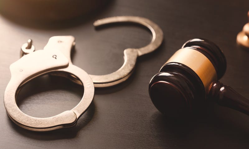 Handcuffs and gavel