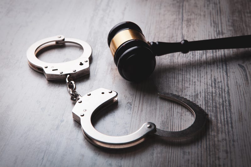 Handcuffs and gavel