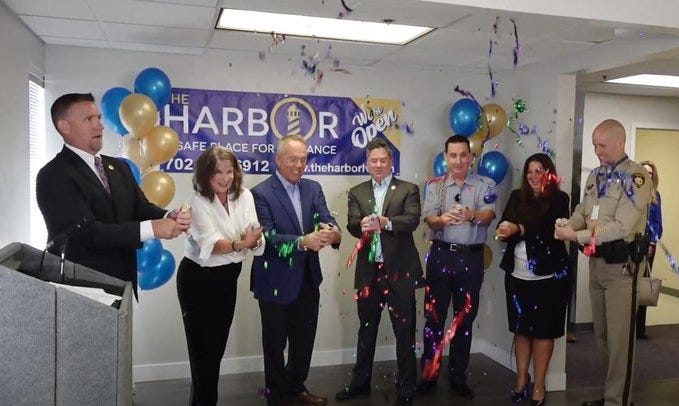 Dignitaries open the new Harbor House juvenile assessment center in Henderson on July 12th, 2021