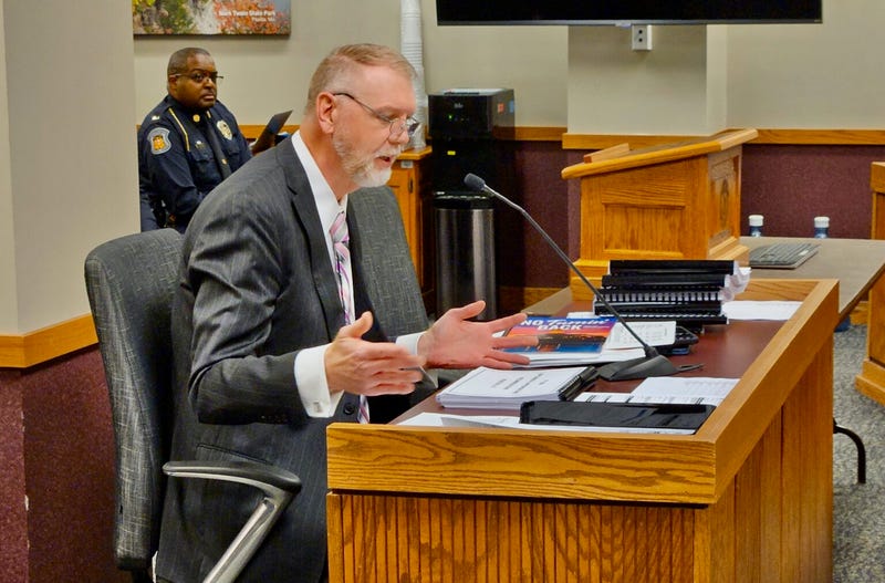  Missouri budget director Dan Haug speaks during the 2024 legislative session to the House Budget Committee.